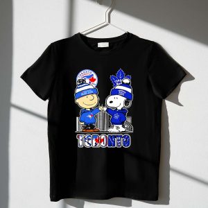 Mashup Charlie Brown And Snoopy X Toronto Blue Jays And Toronto Maple Leafs Shirt