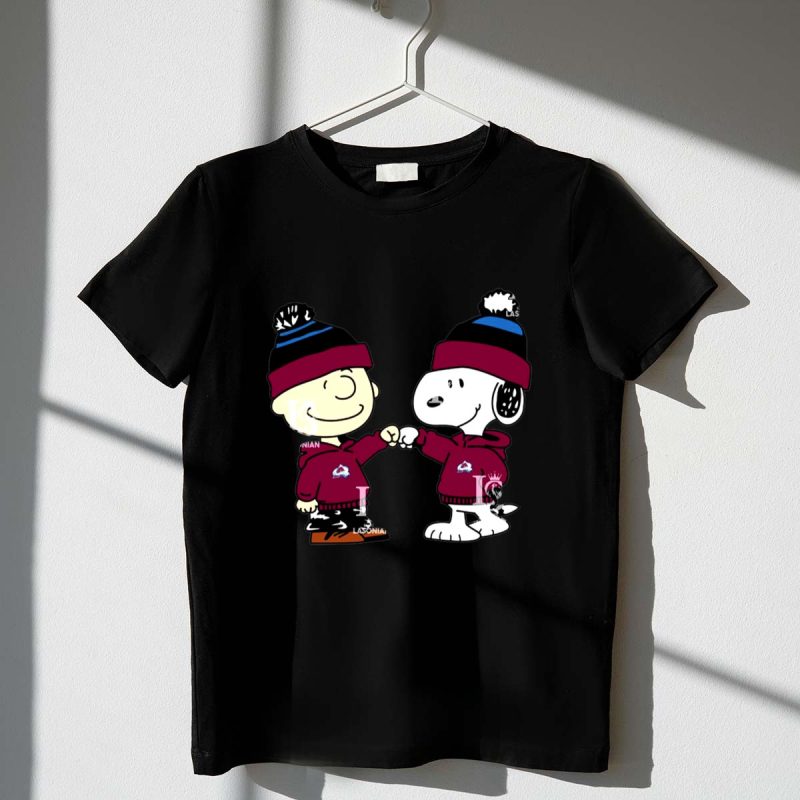 Mashup Colorado Avalanche Snoopy And Charlie Brown Fist Bump 1 T Shirt.jpg