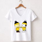 Mashup Nashville Predators Snoopy and Charlie Brown Fist Bump 5 Womens V Neck.jpg