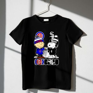 Mashup Snoopy And Charlie Brown Chicago City Sports Cubs X White Sox Skyline Shirt