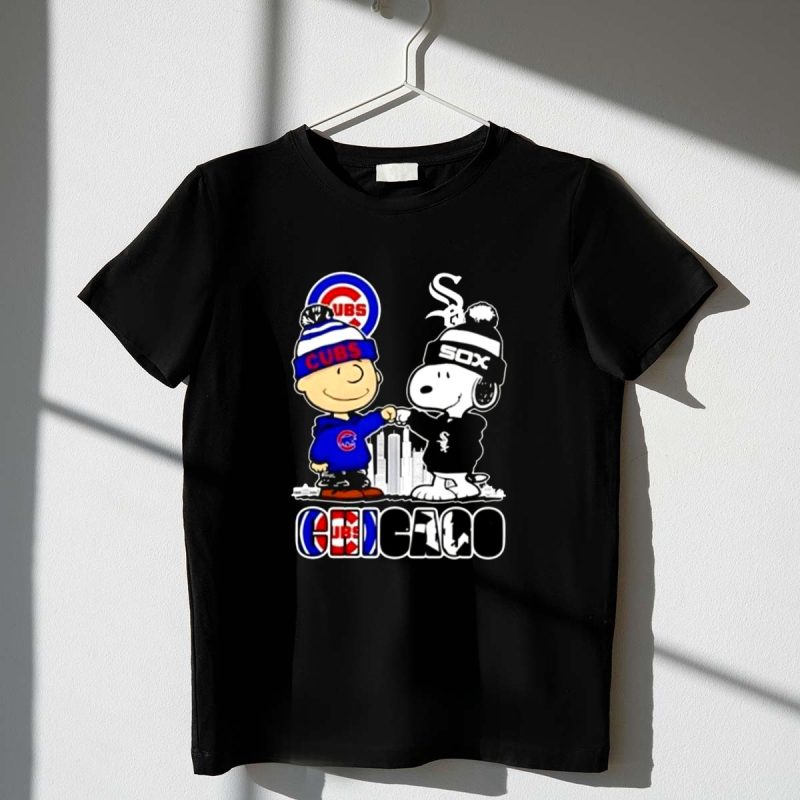 Mashup Snoopy And Charlie Brown Chicago City Sports Cubs X White Sox Skyline 1 T Shirt