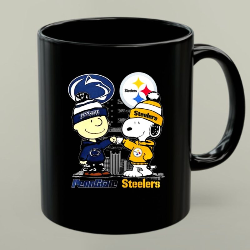Mashup Snoopy And Charlie Brown Penn State Nittany Lions And Pittsburgh Steelers 1 Mug.jpg