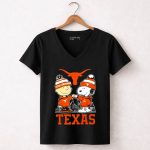 Mashup Snoopy And Charlie Brown Texas Longhorns Football Skyline 7 Womens V Neck.jpg