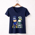 Mashup Snoopy And Charlie Brown Wisconsin Sports Brewers X Packers Skyline 5 Womens V Neck