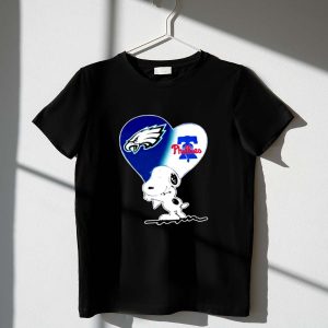 Mashup Snoopy Love Philadelphia Eagles And Philadelphia Phillies Shirt