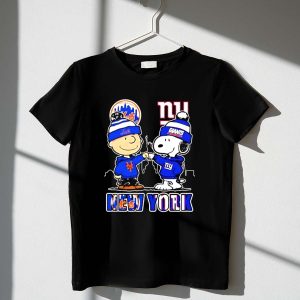 Mashup Snoopy X Charlie Brown New York Sports Mets X Giants Skyline Shirt