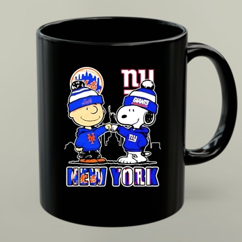 Mashup Snoopy X Charlie Brown New York Sports Mets X Giants Skyline 1 Mug 1.Jpg