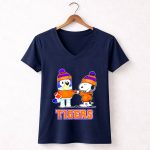 Mashup Snoopy and Bluey Fist Bump Clemson Tigers 5 Womens V Neck.jpg