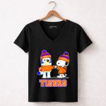 Mashup Snoopy and Bluey Fist Bump Clemson Tigers 7 Womens V Neck.jpg