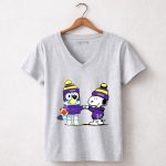 Mashup Snoopy and Bluey Fist Bump LSU Tigers 7 Womens V Neck 1.jpg