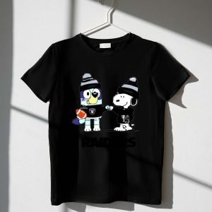 Mashup Snoopy And Bluey Las Vegas Raiders Football Shirt