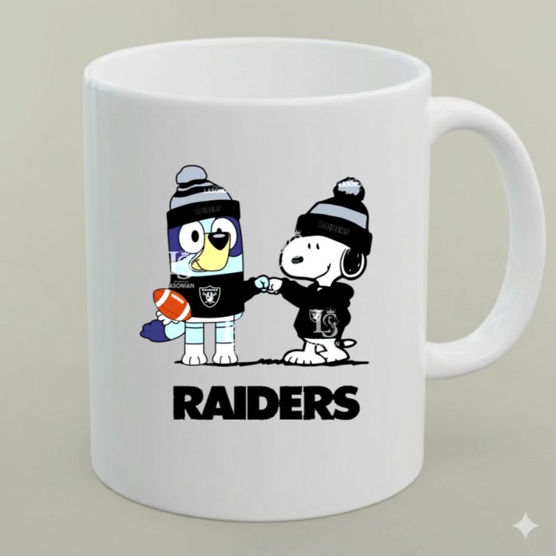 Mashup Snoopy And Bluey Las Vegas Raiders Football 1 Mug.jpg