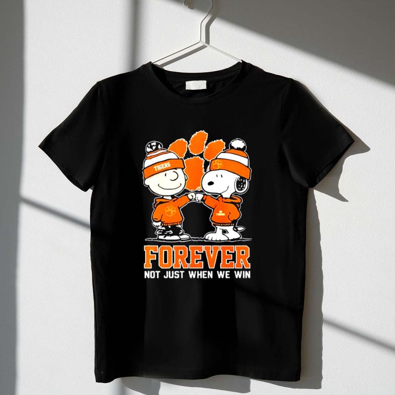 Mashup Snoopy And Charlie Brown Clemson Tigers Forever Not Just When We Win 1 T Shirt.jpg
