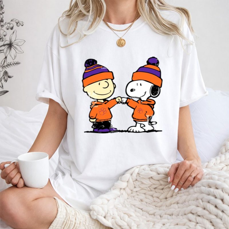 Mashup Snoopy And Charlie Brown Fist Bump Wear Clemson Tigers 1 T Shirt.jpg