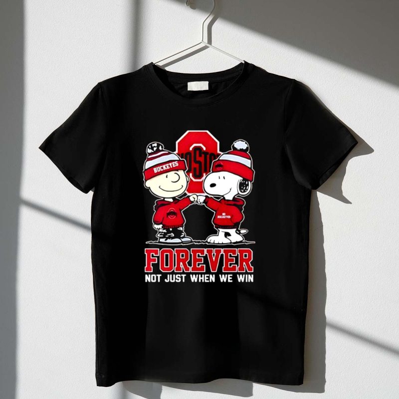 Mashup Snoopy And Charlie Brown Ohio State Buckeyes Forever Not Just When We Win 1 T Shirt 1