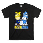 Mashup Snoopy and Charlie Brown x Michigan sports Lions and Wolverines T Shirt 6.jpg