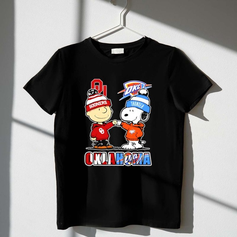 Mashup Snoopy And Charlie Brown X Oklahoma Sports Thunder And Sooners 1 T Shirt.jpg