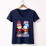 Mashup Snoopy and Charlie Brown x Oklahoma sports Thunder and Sooners 5 Womens V Neck.jpg