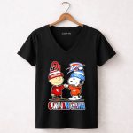 Mashup Snoopy and Charlie Brown x Oklahoma sports Thunder and Sooners 7 Womens V Neck.jpg