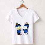 Mashup St Louis Blues Snoopy and Charlie Brown Fist Bump 5 Womens V Neck.jpg
