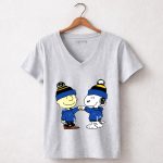Mashup St Louis Blues Snoopy and Charlie Brown Fist Bump 7 Womens V Neck.jpg