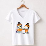 Mashup Texas Longhorns Snoopy and Bluey Football 5 Womens V Neck.jpg