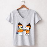 Mashup Texas Longhorns Snoopy and Bluey Football 7 Womens V Neck.jpg
