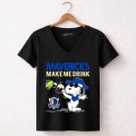 Mavericks Make Me Drink Snoopy Dallas Mavericks Fans 6 Womens V Neck