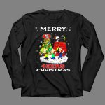 Merry 49ers Christmas Snoopy Peanuts Caroling Tree 4 Long Sleeves