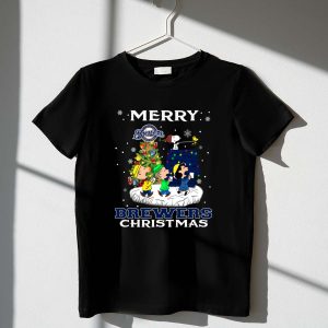 Merry Brewers Christmas with Snoopy and Peanuts Characters for Milwaukee Fans 1 T Shirt 2.jpg