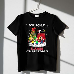 Merry Calgary Flames Christmas Snoopy Peanuts Tree 1 T Shirt.jpg
