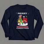 Merry Carolina Hurricanes Christmas Snoopy Peanuts Characters Caroling Winter Scene 6 Long Sleeves.jpg