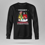 Merry Carolina Hurricanes Christmas Snoopy Peanuts Characters Caroling Winter Scene 9 Sweatshirt.jpg