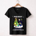 Merry Chicago Bears Christmas With Snoopy And Friends 7 Womens V Neck