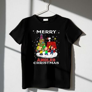 Merry Christmas Los Angeles Angels Snoopy Woodstock Charlie Brown Lucy Linus Fans 1 T Shirt.jpg