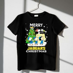 Merry Christmas Peanuts Characters Jacksonville Jaguars Snoopy Woodstock 1 T Shirt