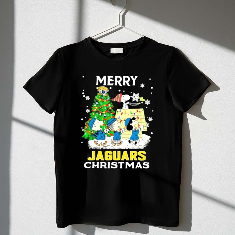 Merry Christmas Peanuts Characters Jacksonville Jaguars Snoopy Woodstock 1 T Shirt