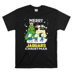 Merry Christmas Peanuts Characters Jacksonville Jaguars Snoopy Woodstock T Shirt 6