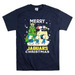 Merry Christmas Peanuts Characters Jacksonville Jaguars Snoopy Woodstock T Shirt 7
