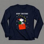 Merry Christmas Snoopy Santa on Doghouse with Reindeer and Snowflakes T Shirt 41 1.jpg