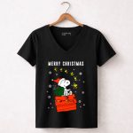 Merry Christmas Snoopy Santa on Doghouse with Reindeer and Snowflakes T Shirt 51 1.jpg