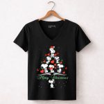 Merry Christmas Snoopy Tree Hearts 7 Womens V Neck 1.jpg