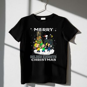 Merry Christmas With Vegas Golden Knights Snoopy And Friends 1 T Shirt.jpg