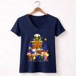 Merry Christmas with Friends Snoopy the Peanuts Movie Holiday 5 Womens V Neck 1.jpg