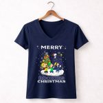 Merry Colorado Rockies Christmas with Snoopy and Friends Peanuts 5 Womens V Neck.jpg