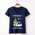 Merry Colts Christmas Snoopy Fans Indianapolis 5 Womens V Neck