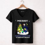 Merry Cowboys Christmas For Snoopy Fans 7 Womens V Neck