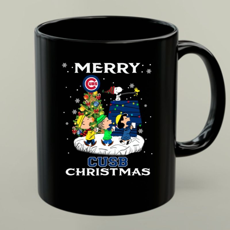 Merry Cubs Christmas Peanuts Characters And Snoopy Lights 1 Mug.jpg