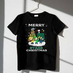 Merry Dallas Stars Christmas with Snoopy Woodstock and Peanuts Characters 1 T Shirt.jpg