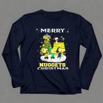 Merry Denver Nuggets Christmas Peanuts Characters And Snoopy Decorate Tree 6 Long Sleeves